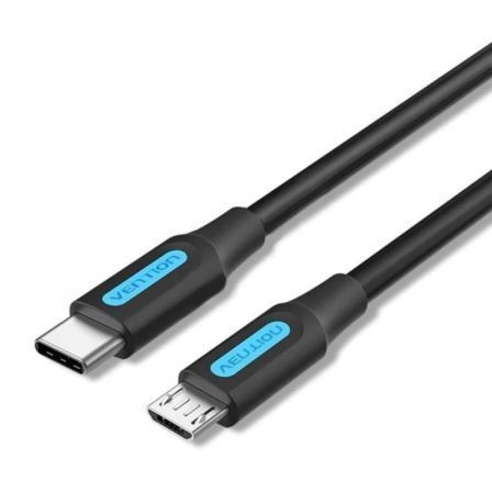 Vention USB 2.0 Tipo-C Covbf/ USB Tipo-C Macho - MicroUSB Macho/ 480Mbps/ 1m Negro