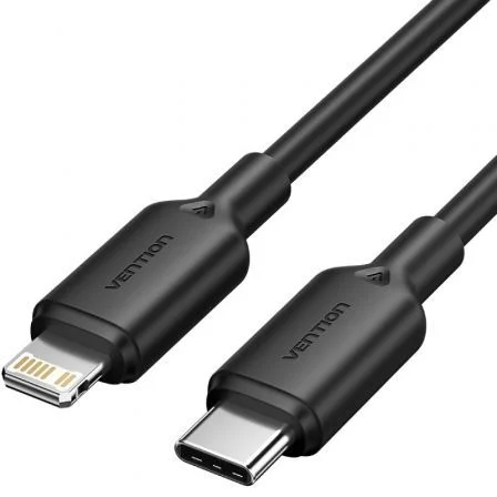 Vention USB 2.0 Tipo-C Lightning Lakbf/ USB Tipo-C Macho - Lightning Macho/ Hasta 27W/… Negro