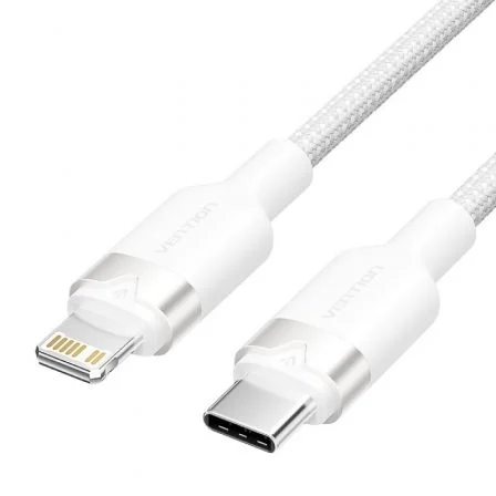 Vention USB Tipo-C Lightning Lalwh/ USB Tipo-C Macho - Lightning Macho/ 27W/ 480Mbps/ 2m Blanco