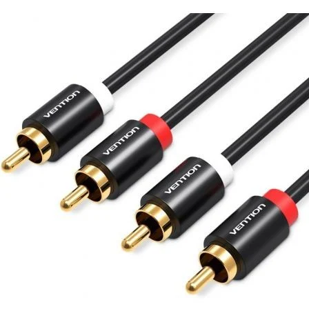 Vention Estéreo VAB-R06-B200/ 2x Rca Macho - 2x Rca Macho/ 2m Negro