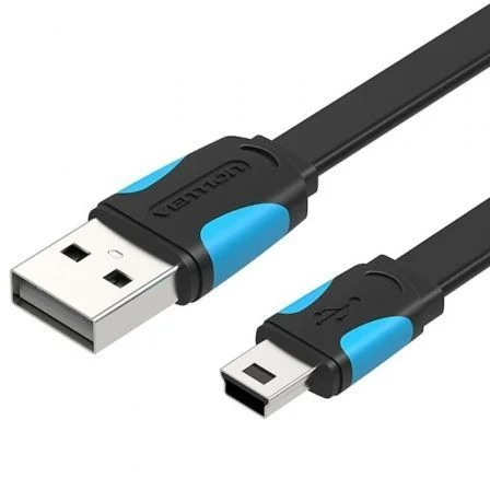 Vention USB 2.0 VAS-A14-B050/ MiniUSB Macho - USB Macho/ 480Mbps/ 50cm Azul / Negro
