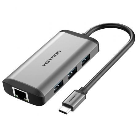 Vention Docking USB Tipo-C Cnchb/ 1xHDMI 4K/ 3xUSB/ 1xUSB Tipo-C Pd/ 1xRJ45 Gris