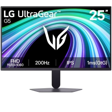 Monitor Gaming LG UltraGear G5 25G523B-B 25"/ Full HD/ 1ms/ 200Hz/ IPS/ Negro