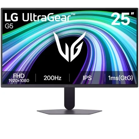 Monitor Gaming LG UltraGear G5 25G523B-B 25"/ Full HD/ 1ms/ 200Hz Negro – IPS / Full HD