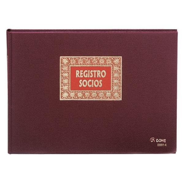 Dohe Libro registo de socios forrado tela 100h numeradas folio apaisado