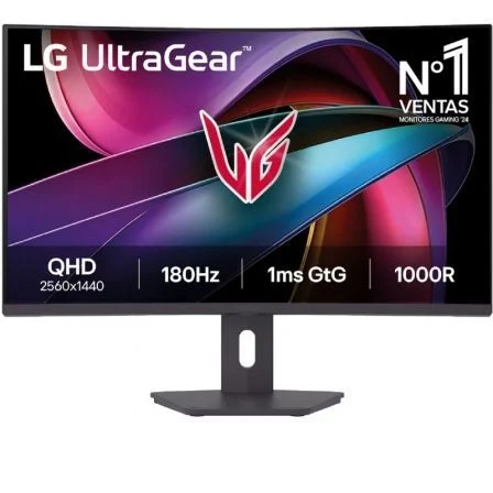 Monitor Gaming Curvo LG UltraGear 32G600A-B 31.5"/ QHD/ 1ms/ 180Hz/ VA/ Regulable en altura Negro – VA / QHD