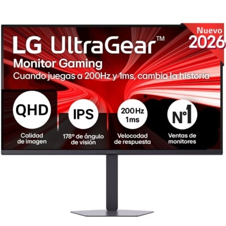 Monitor Gaming LG UltraGear 32G620B-B 31.5"/ QHD/ 1ms/ 200Hz/ IPS/ Regulable en altura/ Negro