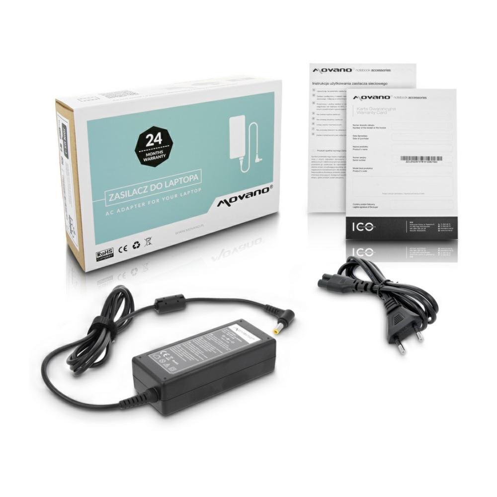 Movano Cargador compatible para ASUS / MSI / Toshiba / Lenovo / Medion 65W 19V 3.42A…