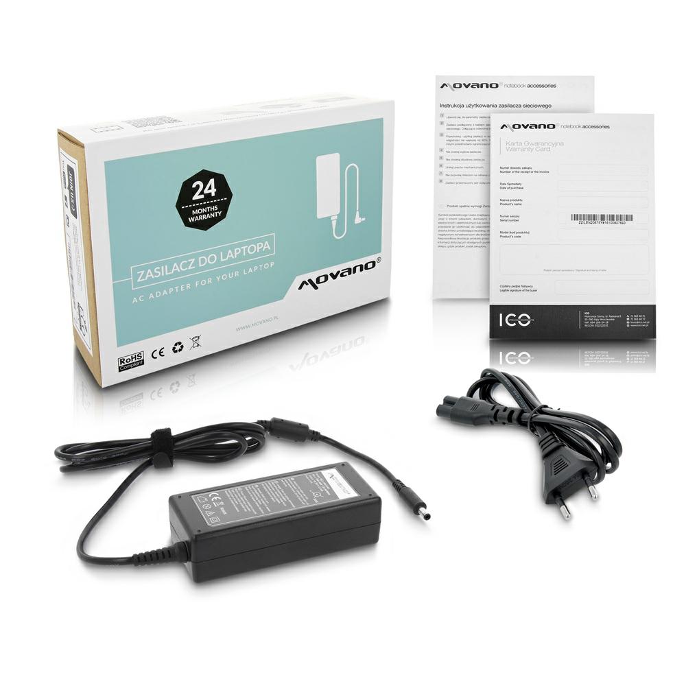 Movano Cargador compatible para Dell 65W 19.5V 3.34A 4.5x3.0 mm