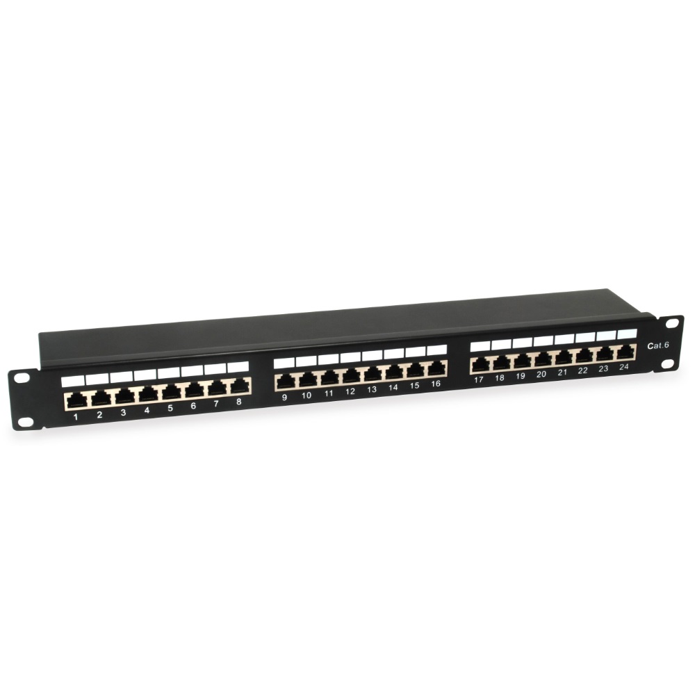 Equip ÷ Patch panel 24 puertos categoria 6 apantallado color negro