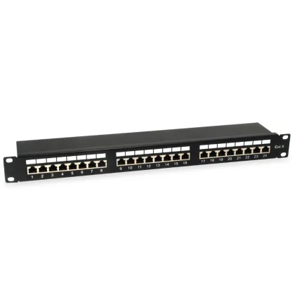 Equip ÷ Patch panel 24 puertos categoria 6 apantallado color negro