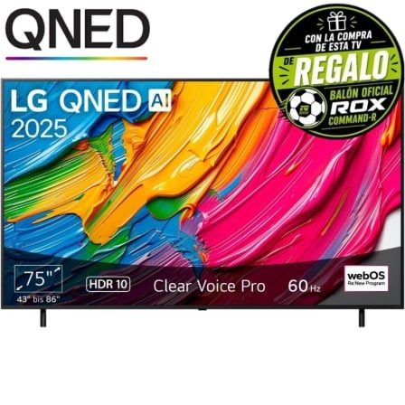 Televisor LG QNED AI QNED80 75QNED80A6A 75"/ Ultra HD 4K/ Smart TV/ WiFi