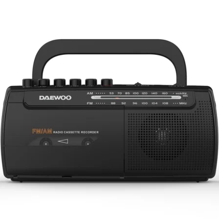 Radio Cassete Daewoo DW1108/ con / a Pilas/ Negra
