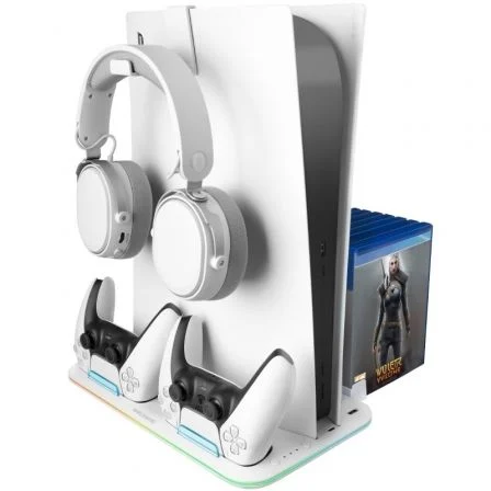 Soporte Multifunción RGB para PS5 Mars Gaming MPS5-B2 Blanco