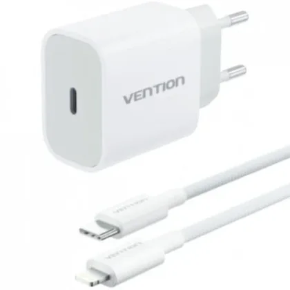 Vention de Pared G17W0-EU/ 1xUSB Tipo-C + Cable Lightning/ 20W
