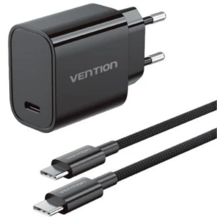 Vention de Pared GaN G18B0-EU/ 1xUSB Tipo-C + Cable USB Tipo-C/ 30W