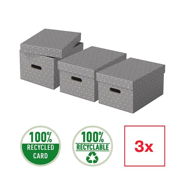 Esselte Esselte Paq.3 cajas de almacenaje Esselte 51x35, 5x30, 5cm gris