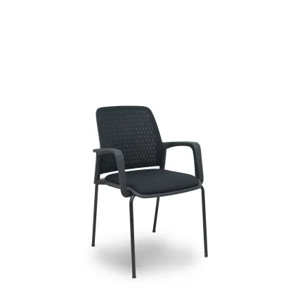 Piqueras Y Crespo Forol Pack 4 sillas Opti519 respaldo malla negra asiento tela negra