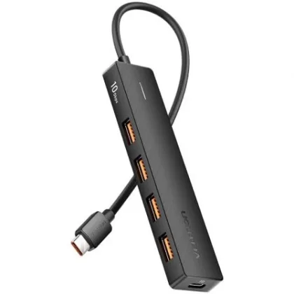 Vention Hub USB Tipo-C 3.2 Ckcbb/ 4xUSB/ 1xUSB Tipo-C Pd