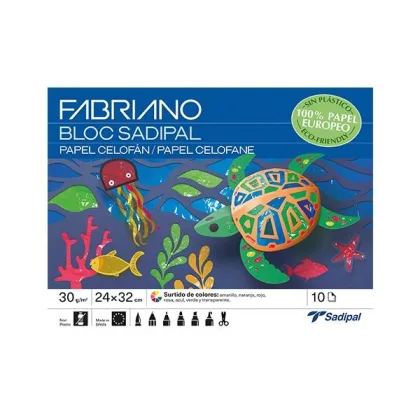 Sadipal Cuaderno Manualidades 10H Papel Celofan 32X24CM Colores Surtidos