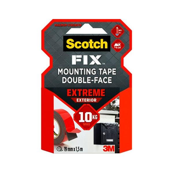 Scotch Cinta doble cara para exteriores hasta 10kg Extreme 19mmx1, 5m