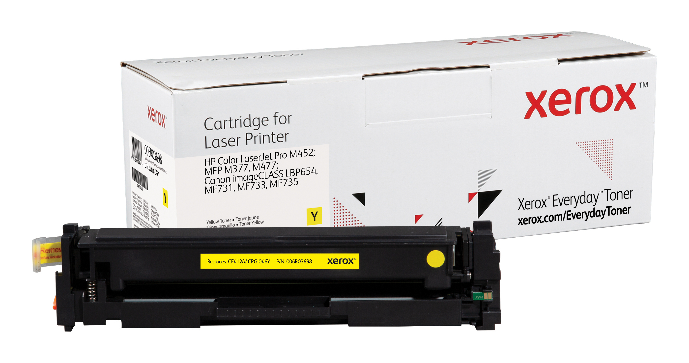 Xerox Everyday Toner para HP 410A Color LaserJet Pro M452. Mfp M377(CF412A CRG046Y) Amarillo