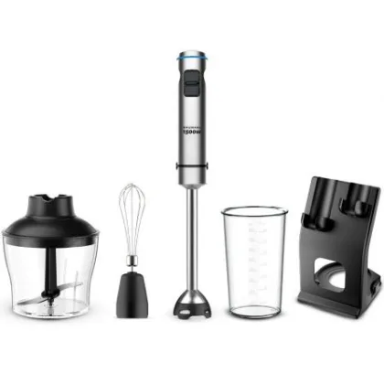 Batidora de mano Grunkel BM-1500SET/ 1500W/ Capacidad 0.8L/ Incluye Vaso, Picadora, Varilla…