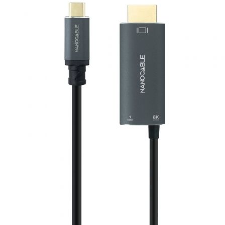 Nanocable Conversor 10.15.5182/ USB Tipo-C Macho Negro – HDMI