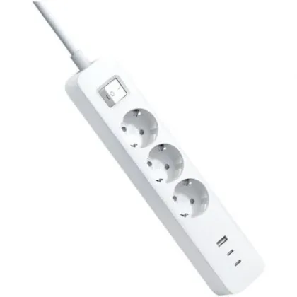 Xiaomi Regleta con Interruptor 20W Power Strip/ 3 Tomas de Corriente/ 1 USB/ 2 USB Tipo-C/…