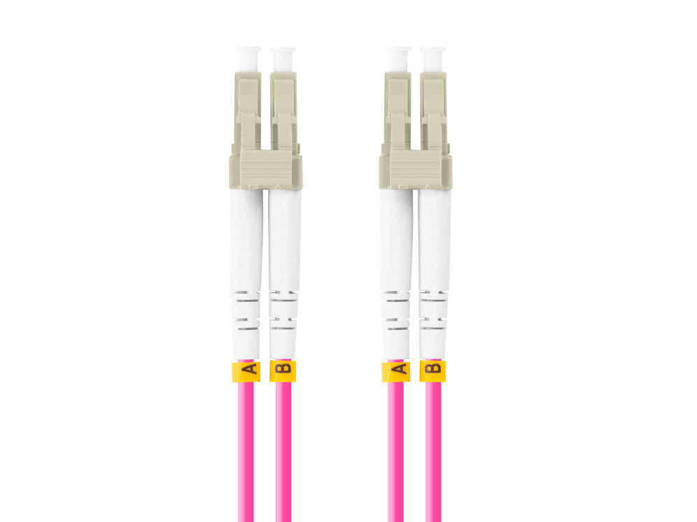 Lanberg Latiguillo fibra optica lc - upc 5m multi duplex om4 50 - 125 lszh violeta