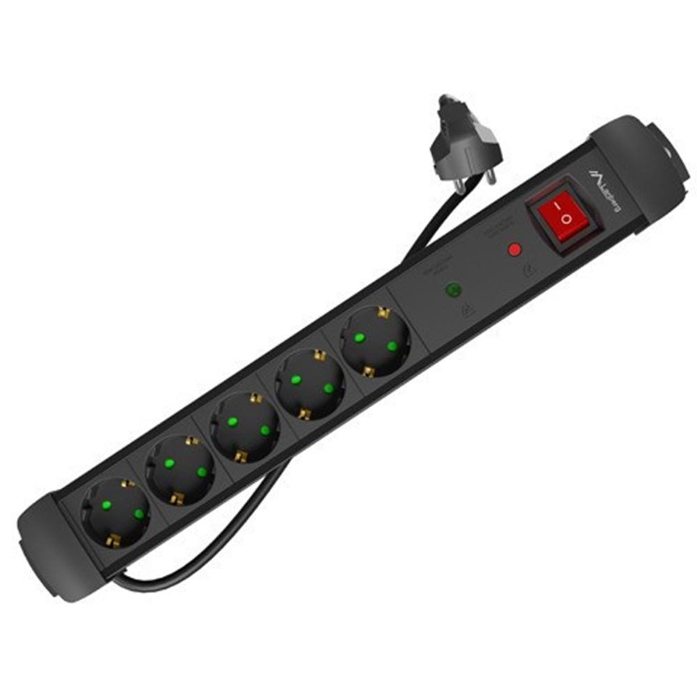 Lanberg Regleta sp1 5 tomas schuko proteccion hasta 2500w negra 5m