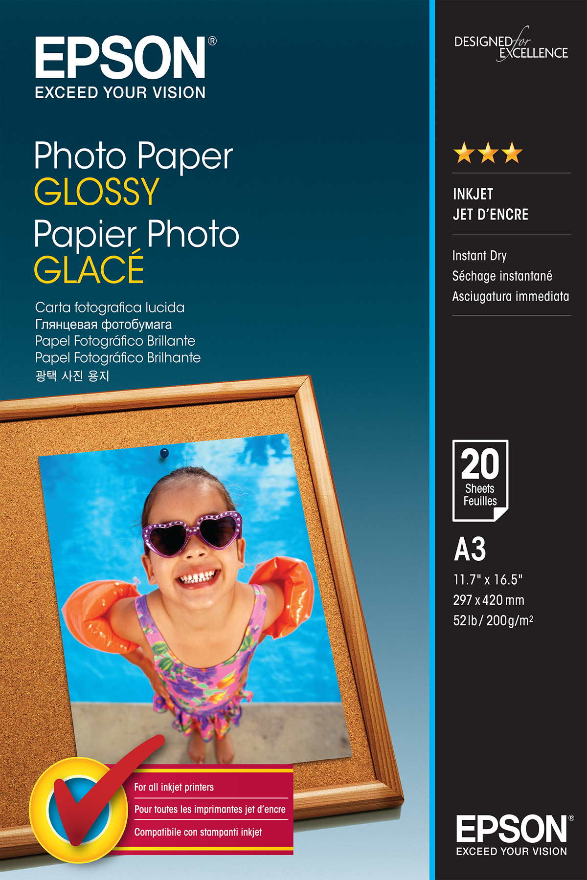 Epson Papel Photo Glossy A3 20 hojas 200 grs