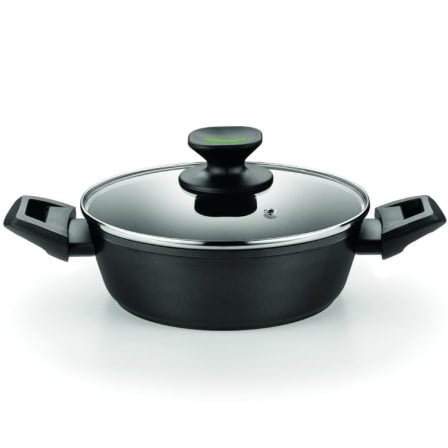 Cacerola Baja Monix Green M480528/ Ø28cm/ Aluminio forjado/ Apta para Inducción