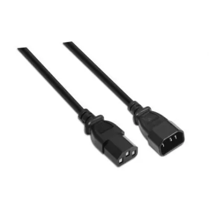 Cable Alargador de Alimentación CPU Aisens A132-0171/ Iec C13 Hembra - Iec C14 Macho/… Negro