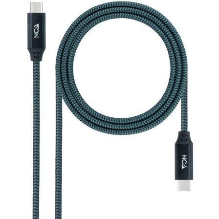 Nanocable USB 3.2 10.01.4300-COMB/ USB Tipo-C Macho - USB Tipo-C Macho/ Hasta 100W/ 20Gbps/… Gris / Negro