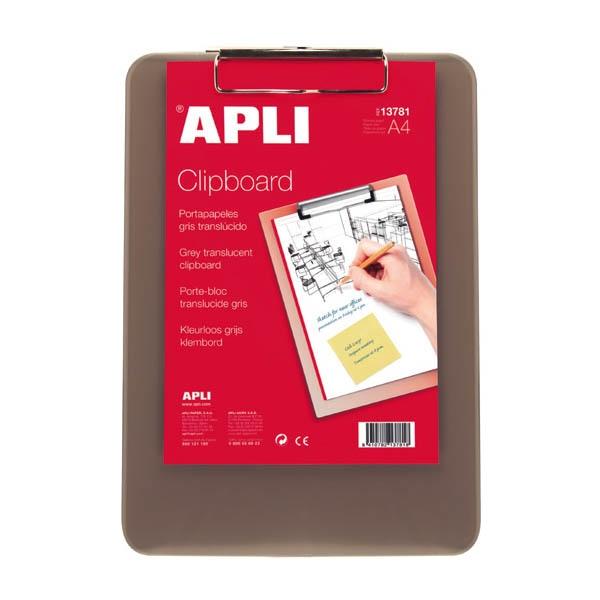 Apli Portabloc con pinza - Pp - 23 x 32 cm - Color gris