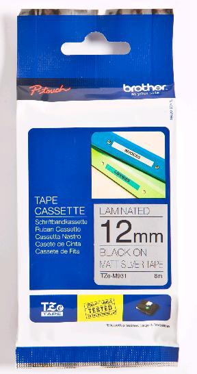 Brother Cinta laminada Plata / negro