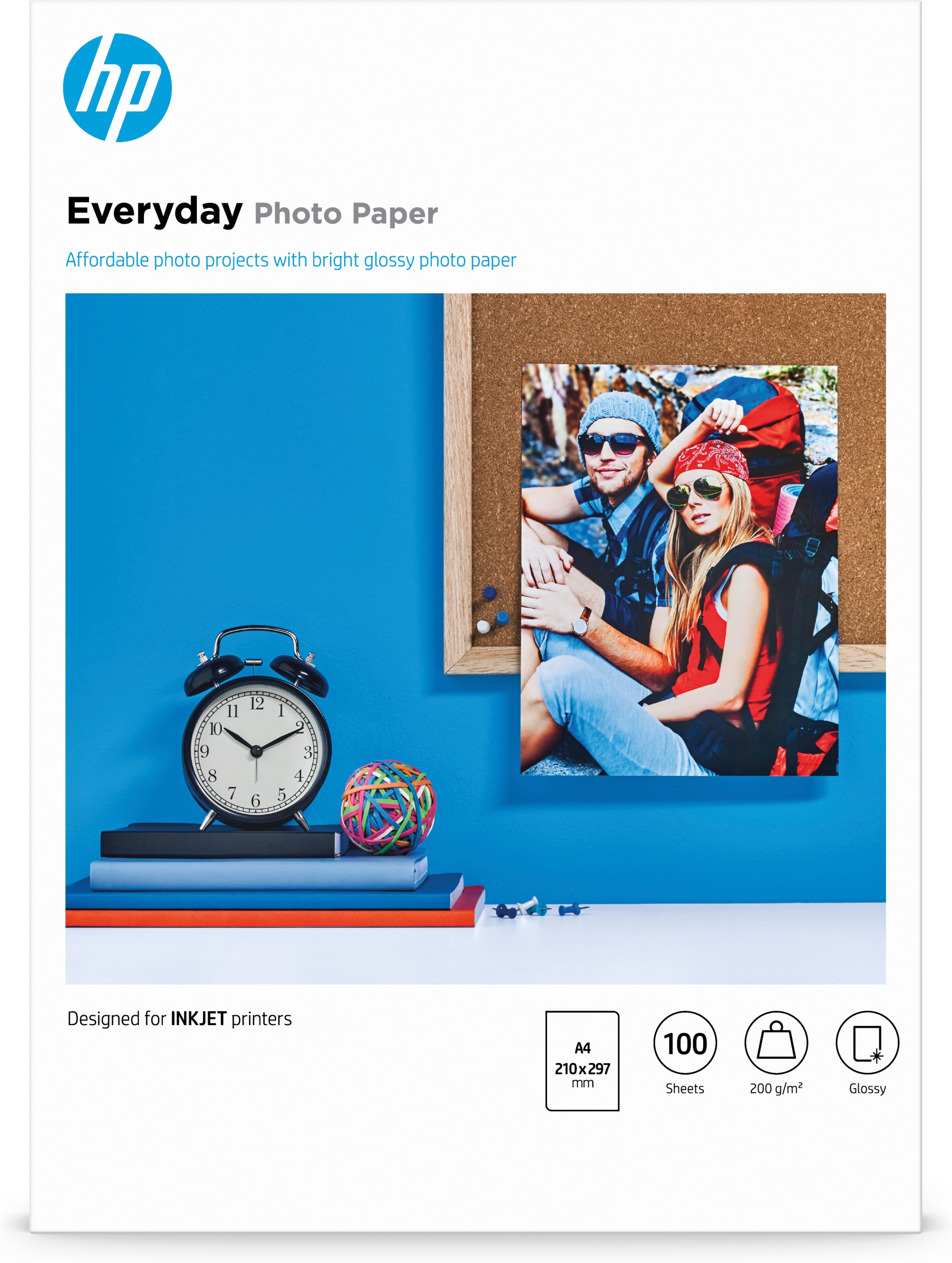 HP Papel Fotografico Glossy Uso Diario. 100 Hojas A4, 200g