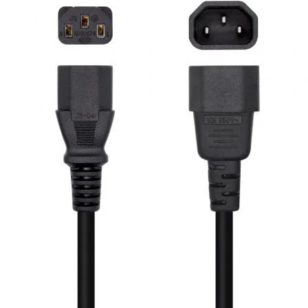 AISENS - CABLE ALIMENTACIoN CPU, C13/H-C14/M, NEGRO, 3.0M