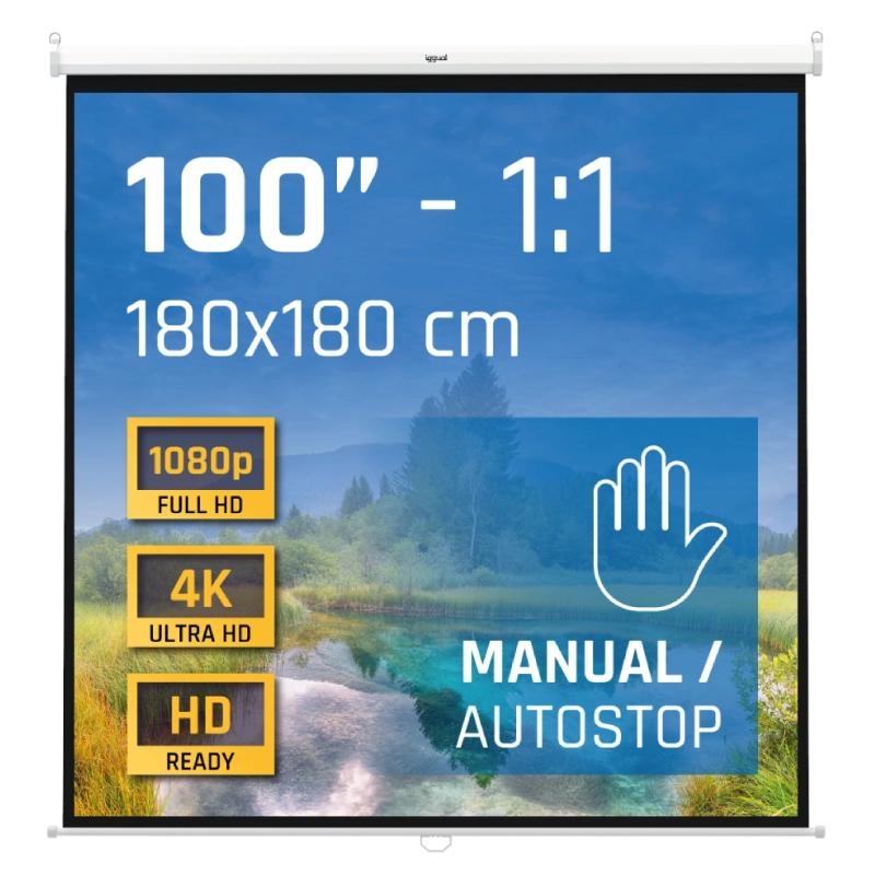 iggual Pantalla manual 1:1 100" 180x180 cm – 180x180