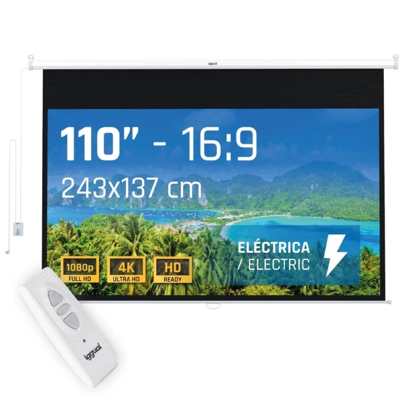 iggual Pantalla eléctrica 16:9 110" 243x137 cm – 243x137