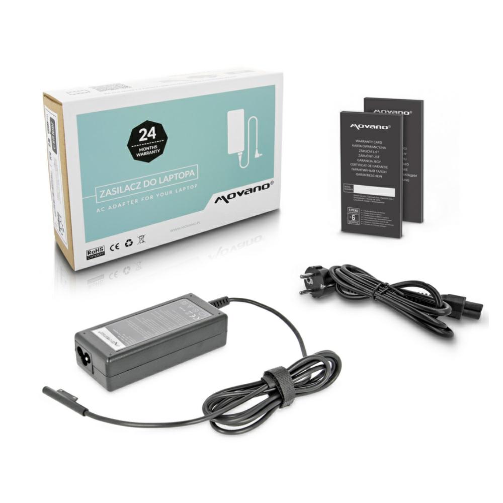 Movano Cargador compatible para Microsoft Surface Pro 60W 15V 4A 3 Pines