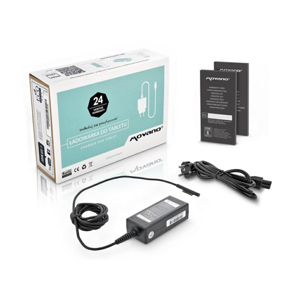 Movano Cargador compatible para Microsoft Surface Pro 31W 12V 2.58A