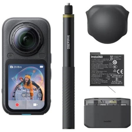 Cámara Digital Deportiva Insta360 X6 Pack Essential/ 8K/ Ángulo de visión 360º/ Negra/…