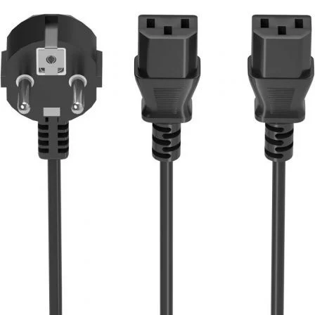 Aisens Cable Alimentación CPU A132-0865/ CEE7 Macho - 2x C13 Hembra/ 3m Negro