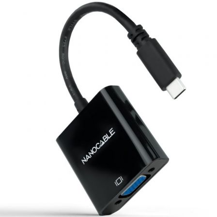 Nanocable Conversor 10.16.4101-BK/ USB Tipo-C Macho Negro – VGA