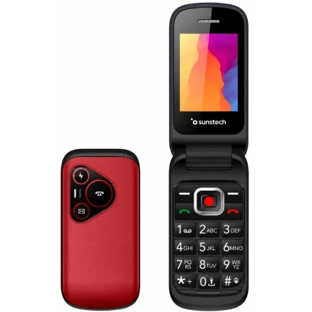 Teléfono Móvil Sunstech CELT24 para Personas Mayores Rojo