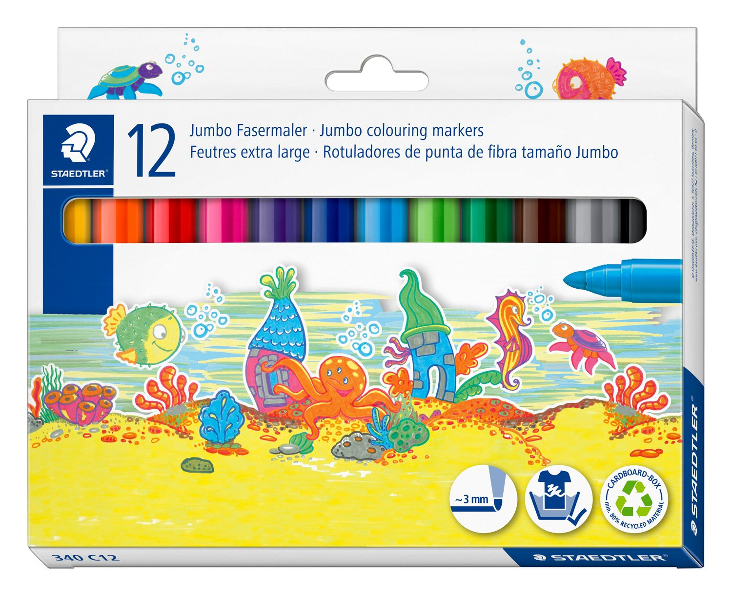 Staedtler C.12 rotuladores Noris Club 340 Jumbo colores surtidos