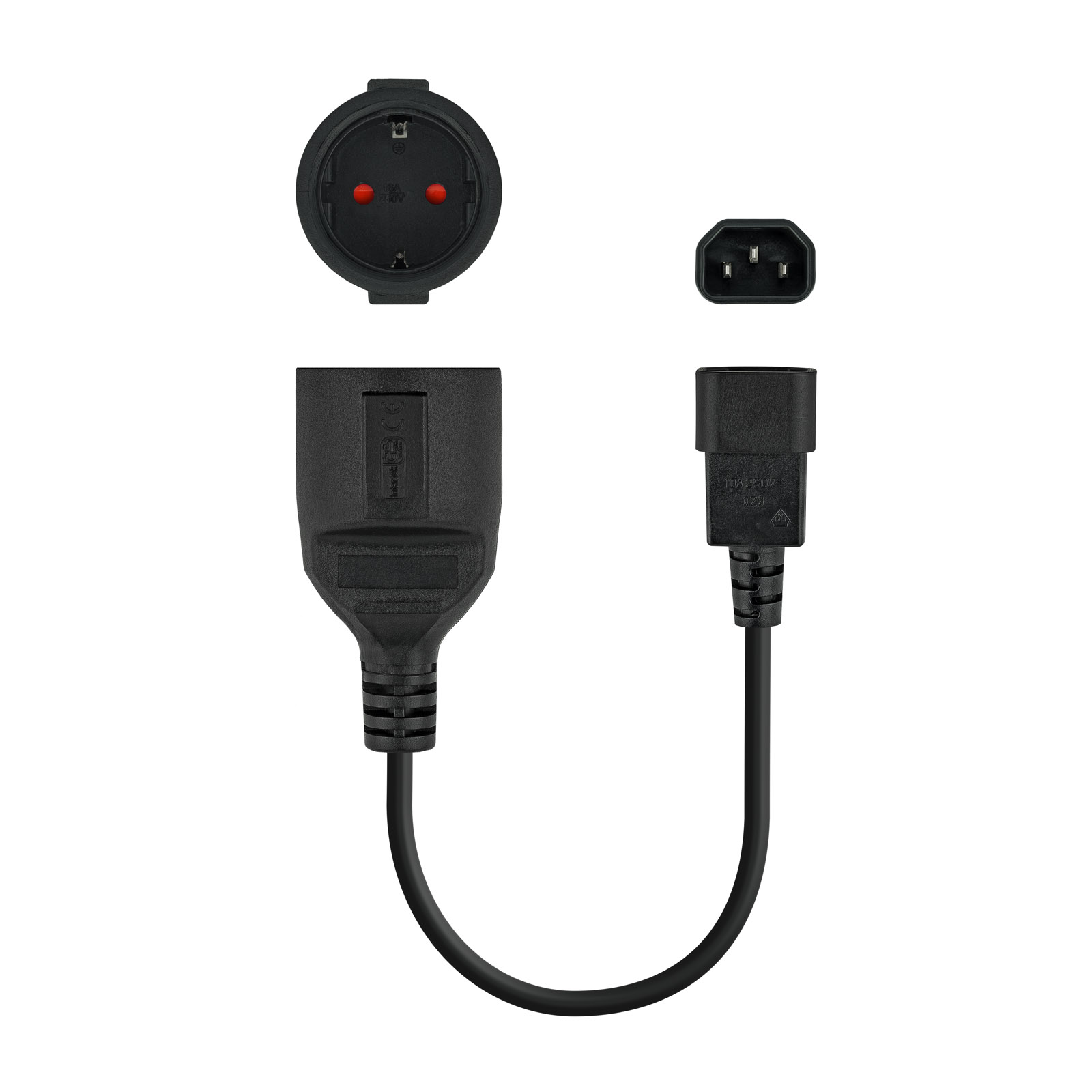 NANOCABLE CABLE ADAPTADOR C14/M a CEE7/H, 16A, 50 CM