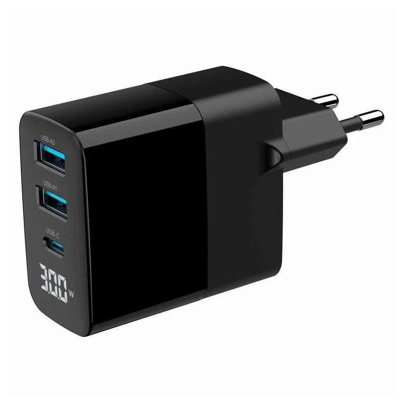 Gembird rápido3 USB GaN, 30 W LCD